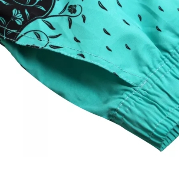 Green floret printed swim shorts - Picture 3 of 4